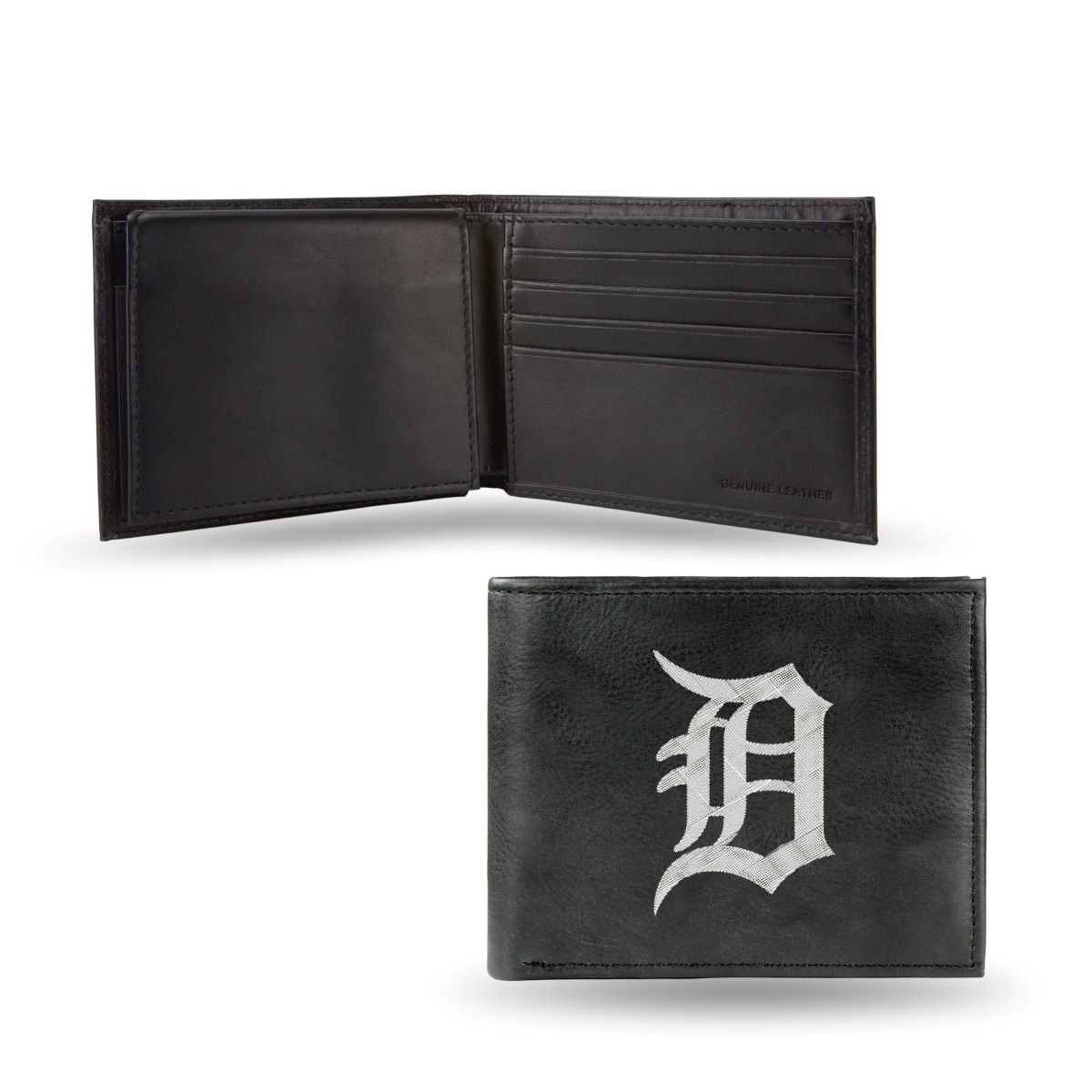 Charlotte Hornets Embroidered Black Leather Bi-fold Wallet with Old Classic Logo 
