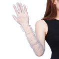 thumbnail image 3 of Guantes transparentes de encaje fino para mujer, guantes largos elegantes de tul, gasa de malla, Sexy, fiesta de boda, verano, vestido de Graduación, 3 of 4