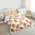 thumbnail image 5 of Manfei Child Gingerbread Man Bedding Comforter Set, White Brown Cartoon Twin Comforter Sets, Kawaii Christmas Theme Reversible Bedding Set, Microfiber Bedroom Decor, 2 Pieces, 5 of 8