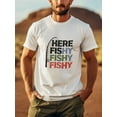 thumbnail image 6 of Men's "Here Fishy Fishy" Graphic Tee - Casual Black Cotton T-Shirt with Colorful Fishing Rod Print, Round Neck, Short Sleeve - Ideal for Summer Outdoor Activities, Fishing Gear, 6 of 8