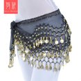 thumbnail image 3 of 1pcs/lot Women Belly Dance Hip Scarf Accessories 3 Row Belt Skirt With 128pcs Gold color coin bellydance Coins Waist Chain, 3 of 4
