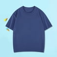 thumbnail image 4 of Blue T Shirt for Kids Girl Boy Fall Summer Short Sleeve Crew Neck Track Gym Lounge Jogger Plain Tee Shirt Tops Kid 2026 Clothing Trendy 8 Years, 4 of 7