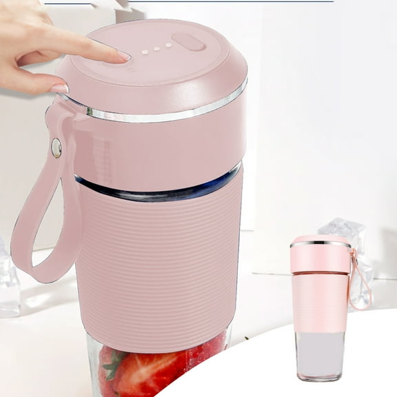 Portable Blender Juicer, USB Rechargeable, 6 Blades 304 Stainless Steel, 400ml Capacity, Food-Grade Material, One-Button Operation, Easy to Clean, for Shakes Fruit Juices Sports Travel
