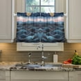 thumbnail image 2 of Yayeee Kitchen Curtains Tier Pair Light Filtering 27"x24" Rod Pocket Short Cafe Window Panel, Ocean Waves, 2 of 7