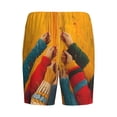 thumbnail image 2 of Lsque Colorful Sweaters And Strings Mens Sleep Pajama Shorts,Short Pajama Pants, Cotton Ultra-Soft Knit-Medium, 2 of 9