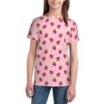 thumbnail image 2 of Honeii Strawberries Print Youth Short Sleeve T-Shirt,Boys Athletic Shirt,Quick Dry Short Sleeve Performance Moisture Wicking T Shirt, 2 of 6