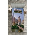 thumbnail image 3 of Ambesonne USA Quilted Bedspread Set 2 Pcs, Autin Texas City Bridge, Twin Size, Multicolor, 3 of 3