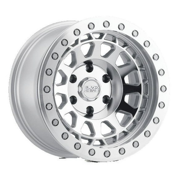 Black Rhino Primm 17X9 8X165.1 0Et 71.5Cb Silver W/ Mirror Face & Machined Ring Wheel