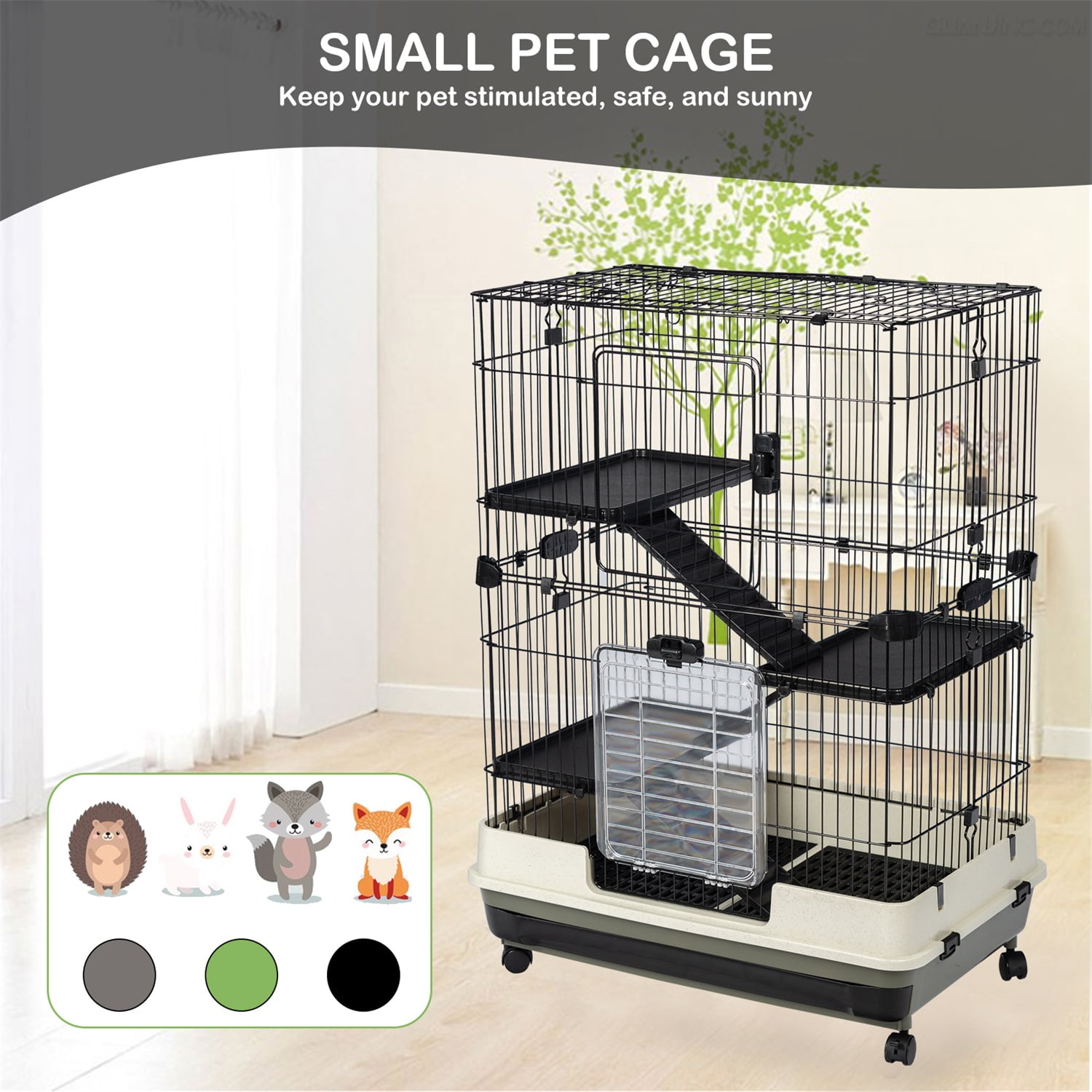 Pefilos 3-Tier Hamster Cage Gerbil Habitat Home, Small Pet Animals Cages Pefilos 3-Tier Hamster Cage Gerbil Habitat Home, Small Pet Animals Cages