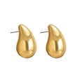 thumbnail image 4 of Aretes de oro para mujeres y niñas, collar con forma de gota, chapado en oro de 14 quilates, hipoalergénico, con forma de gota de agua, pendientes de moda (dorado), 4 of 5