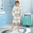 thumbnail image 5 of FORMRS Niños Bathrobe Unisex Hooded Robe Soft Plush Pajamas Sleepwear, Size 7-9T, Light Gray Cat Pattern, 5 of 7