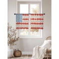 thumbnail image 3 of Independence Day Sheer Curtains 54 Inch Length 2 Panels for Living Room, American Flag Red Blue White Flowers Voile Kitchen Curtain Set, Luxury Privacy Drapes Window Treatment for Bedroom, 3 of 7