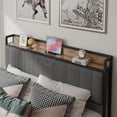 thumbnail image 4 of Queen Size Bed Frame with Built-in Charging Station and Upholstered Headboard, 4 of 12