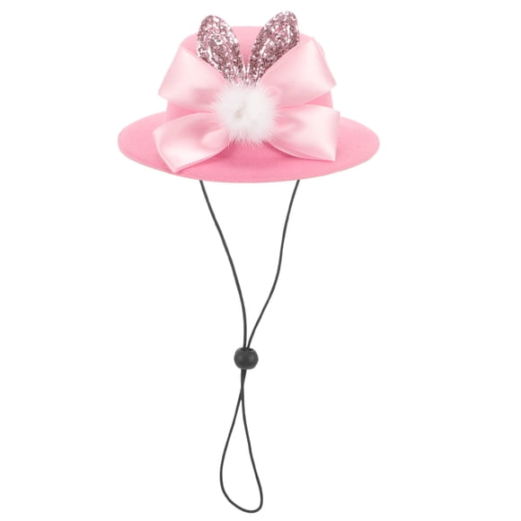 Sombrero de Pascua para mascotas, disfraz de perro y gato, sombrero con lazo y orejas de conejo, sombrero ajustable para el sol para mascotas