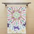 thumbnail image 2 of SKYSONIC Soft Hand Towels Set of 2 Towels Mandala Cats Silhouettes Absorbent Washcloths Multipurpose for Bathroom Gym Hotel Spa, 2 of 6