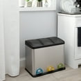 thumbnail image 3 of Organize It All 45 Liter 3 Compartment Stainless Recycle Bin, 24" x 13.5" x 19", 3 of 9