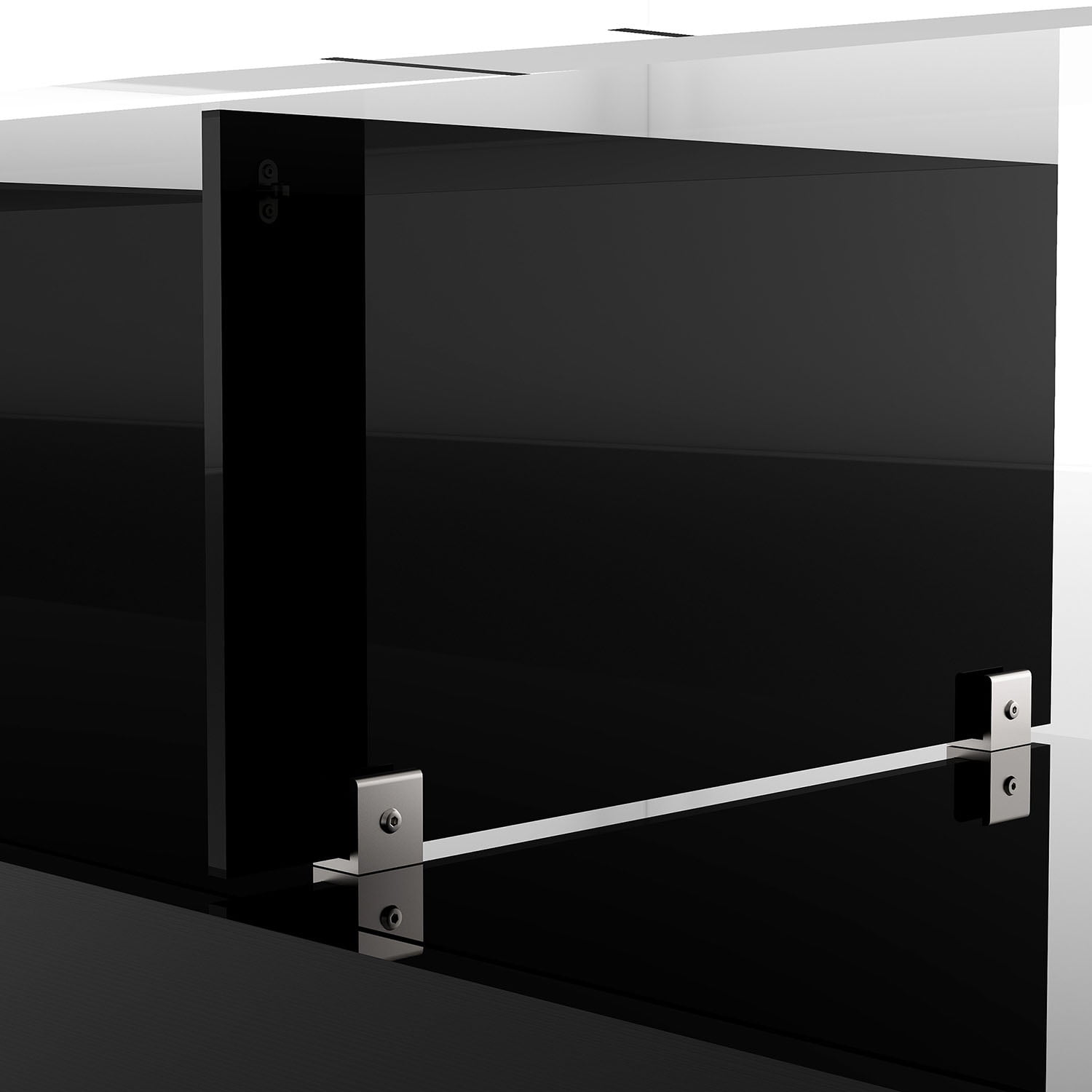 Kepooman TV Stand with Tempered Glass, TV Cabinet with Sorage and LED Color Changing Lights for Living Room, Black Kepooman TV Stand with Tempered Glass, TV Cabinet with Sorage and LED Color Changing Lights for Living Room, Black