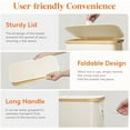 thumbnail image 6 of 65L Slim Laundry Hamper with Lid, Narrow Laundry Basket with Removable Bag & Bamboo Handles, Fodable Thin Dirty Clothes Hamper for Laundry Collapsible Bin for Bathroom Bedroom Dorm, White, 6 of 9