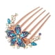 thumbnail image 1 of Peineta de flores Unique Bargains con incrustaciones de diamantes de imitación azul cielo, 1 of 7