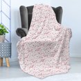 thumbnail image 4 of I Love You Soft Flannel Fleece Blanket, Hand Drawn Style Hearts Gems and Engagement Wedding Rings Be with Me Text, Cozy Plush for Indoor and Outdoor Use, 70" x 90", Maroon Pink Blush, by Ambesonne, 4 of 5
