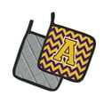 thumbnail image 2 of Carolines Treasures CJ1041-APTHD Letter A Chevron Purple and Gold Pair of Pot Holders, 7.5HX7.5W, multicolor, 2 of 2