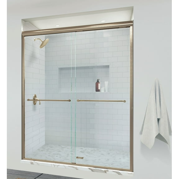 Basco Infinity 70" High x 47" Wide Bypass Semi-Frameless Shower Door with Clear Glass
