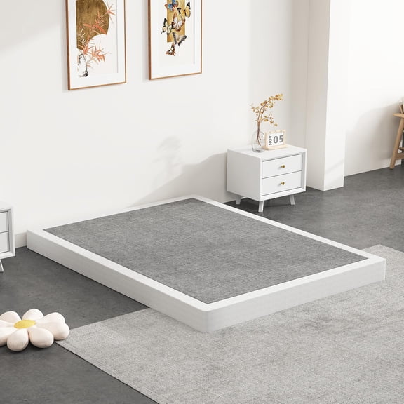 Box Spring for King Bed, 5 inch King Size Box Spring Only, Strong Metal Frame Mattress Foundation, No Noise, Easy Assembly