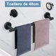 thumbnail image 3 of Juego de Accesorios de Baño 12 Piezas,Toalleros de Anillo+Toalleros de Barra+Portarrollos para Papel+Ganchos para Toallas+Soporte para Esponja Adhesivo (Negro), 3 of 7