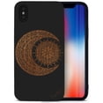 thumbnail image 1 of Case Yard Wooden Case for iPhone-X Soft TPU Silicone cover Slim Fit Shockproof Wood Protective Phone Cover for Girls Boys Men and Women Supports Wireless Charging Moon with Sun Design, 1 of 7
