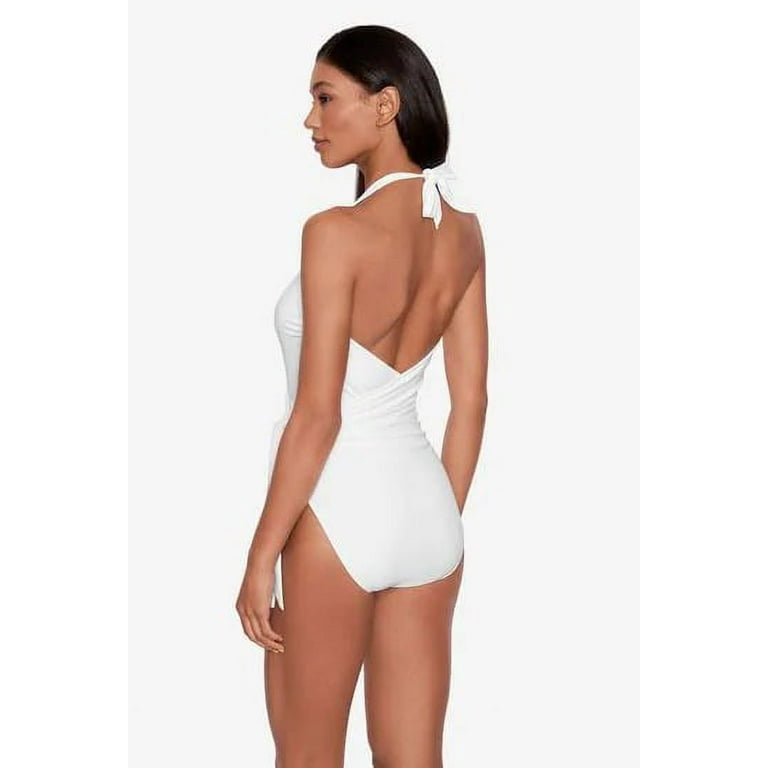 Ralph Lauren White Halter Side Tie Tummy Control Swimwear US 14 Walmart