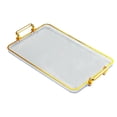 thumbnail image 2 of Serving Tray Cosmetic Storage Tray Decorative Tray Food Trays Versatile for Bar, Clear Gold Edge, 2 of 8
