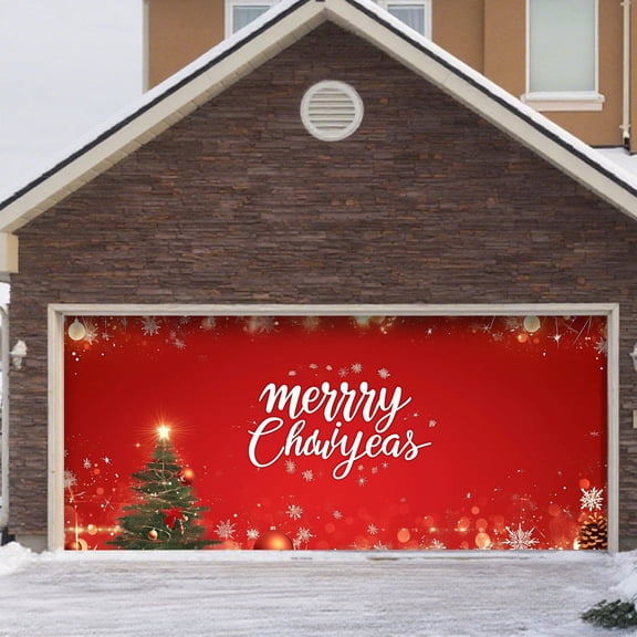 Large Garage Door Banner Outdoor Decorative Hanging Welcome Sign for Festive Holiday Season Front Porch Yard