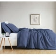 thumbnail image 3 of Brooklyn Loom Solid 100% Linen 3-Piece King Duvet Set in Navy Blue, Linen , Adult, All Season, OEKO-TEX Certified, 3 of 7