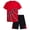 Red Basketball, variant on Boys Athletic Outfit Shorts Set Breathable Performance Graphic Tee and Mesh Gym Shorts 2 Piece