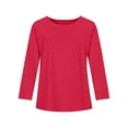 thumbnail image 4 of Garbnen Long Sleeve Shirts for Boys Crewneck Red Shirts for Teenage Girls Basic Fall Preppy Cute Sweatshirts for Teen Girls 3-4 Years, 4 of 4