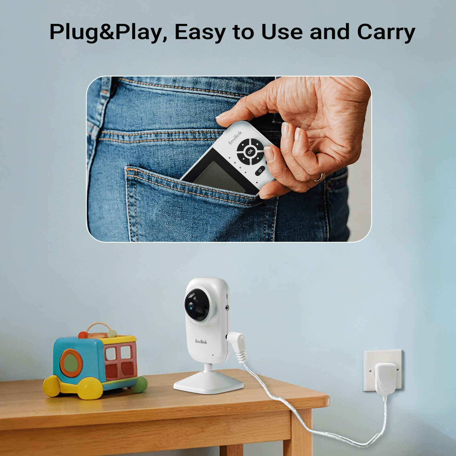 Baby Monitor with Camera and Audio, Video Baby Monitor WiFi Night Vision, 2.8" LCD Screen Baby Camera VOX Mode Alarm and 1200ft Long Range