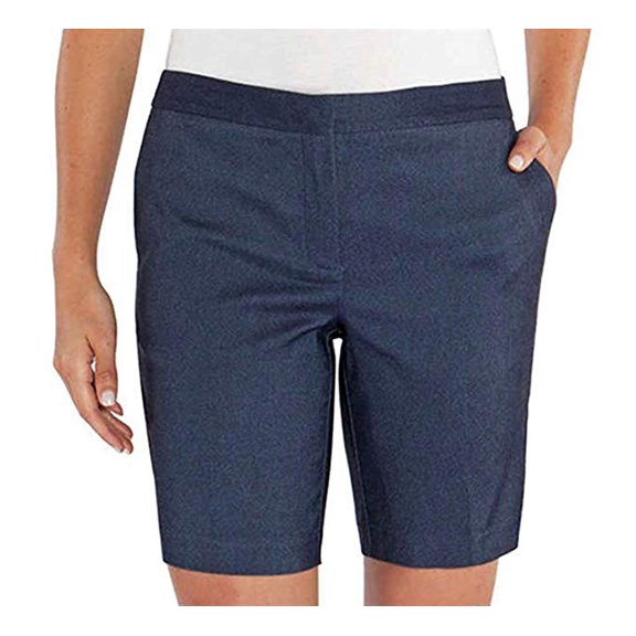 Mario Serrani Comfort Stretch Fabric Shorts with Tummy Control (Denim, 16)