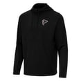 thumbnail image 2 of Men's Antigua Black Atlanta Falcons Connected Quarter-Zip Pullover Hoodie, 2 of 3