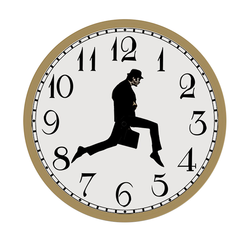 Monty Python inspired Silly Walk Wall Clock, Ministry of Silly Walks