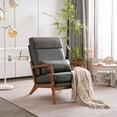 thumbnail image 5 of Ktaxon Mid Century Modern Accent Chair, Bronzing Cloth Fabric Armchair, High Back Single Sofa with Solid Wood Frame Dark Gray, 5 of 11