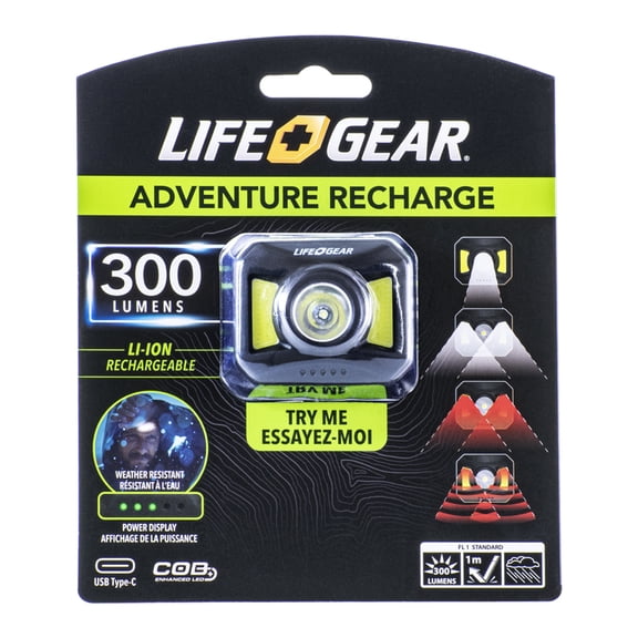 Dorcy Life Gear 300 lm Black LED Head Lamp 18650 Battery