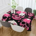 thumbnail image 5 of JSTEL Pink Skull Stars & Polka Dots Table Cloth Rectangle 54 x 72 Inch Tablecloth Anti Wrinkle Table Cover for Dining Kitchen Parties, 5 of 6