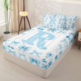 thumbnail image 2 of Castle Fairy Blue Cherry Bow Letter R Zipper Twin Comforter Sets with Fitted Sheet and 2 Pillowcases for Girls,Cartoon Fruit Zipper Bedding Set,4-Piece,Reversible, 2 of 6