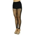 thumbnail image 4 of ToBeInStyle Womens Diamond Net w/ Opaque Side Seam Spandex Footless Tights - Black - One Size, 4 of 6