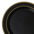 thumbnail image 2 of Smarty 7.5" Black with Gold Edge Rim Plastic Salad Plates 120ct, 2 of 7