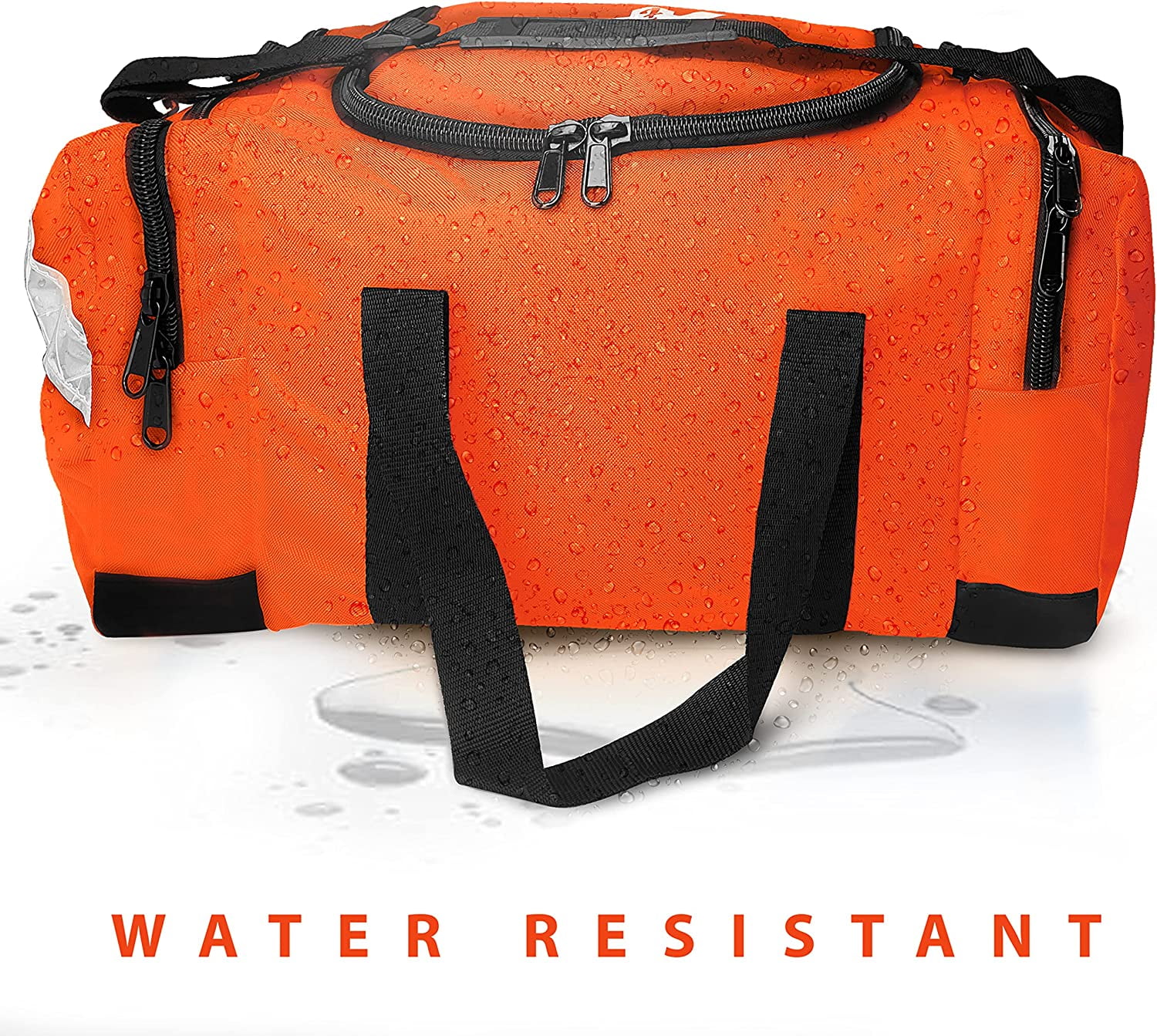 ASA Techmed First Aid Trauma Bag, Large EMT First Responder Medical Organizer for Emergency & Medical Supplies, Orange, 1 Pack
