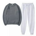 thumbnail image 2 of LYXSSBYX Sweatpants for Women 2 Piece Outfit Women's Solid Round Neck Pullover Casual Sports Pants Sports Set, 2 of 4