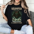 thumbnail image 2 of Krampus Christmas T-Shirt – Krampus Is Coming to Town Scary Holiday Graphic Tee, 2 of 5
