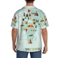 thumbnail image 3 of Balery World Travel Map Camisa Casual de Manga Corta con Botones para Hombre, Texturizada, Estilo Cubano, para Playa, Verano-4X-Large, 3 of 5