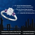thumbnail image 2 of Gem Stone King 925 Sterling Silver White Moissanite and Purple Amethyst Engagement Ring for Women | 2.60 Cttw | Oval 9X7MM | Gemstone Birthstone | Size 7, 2 of 7